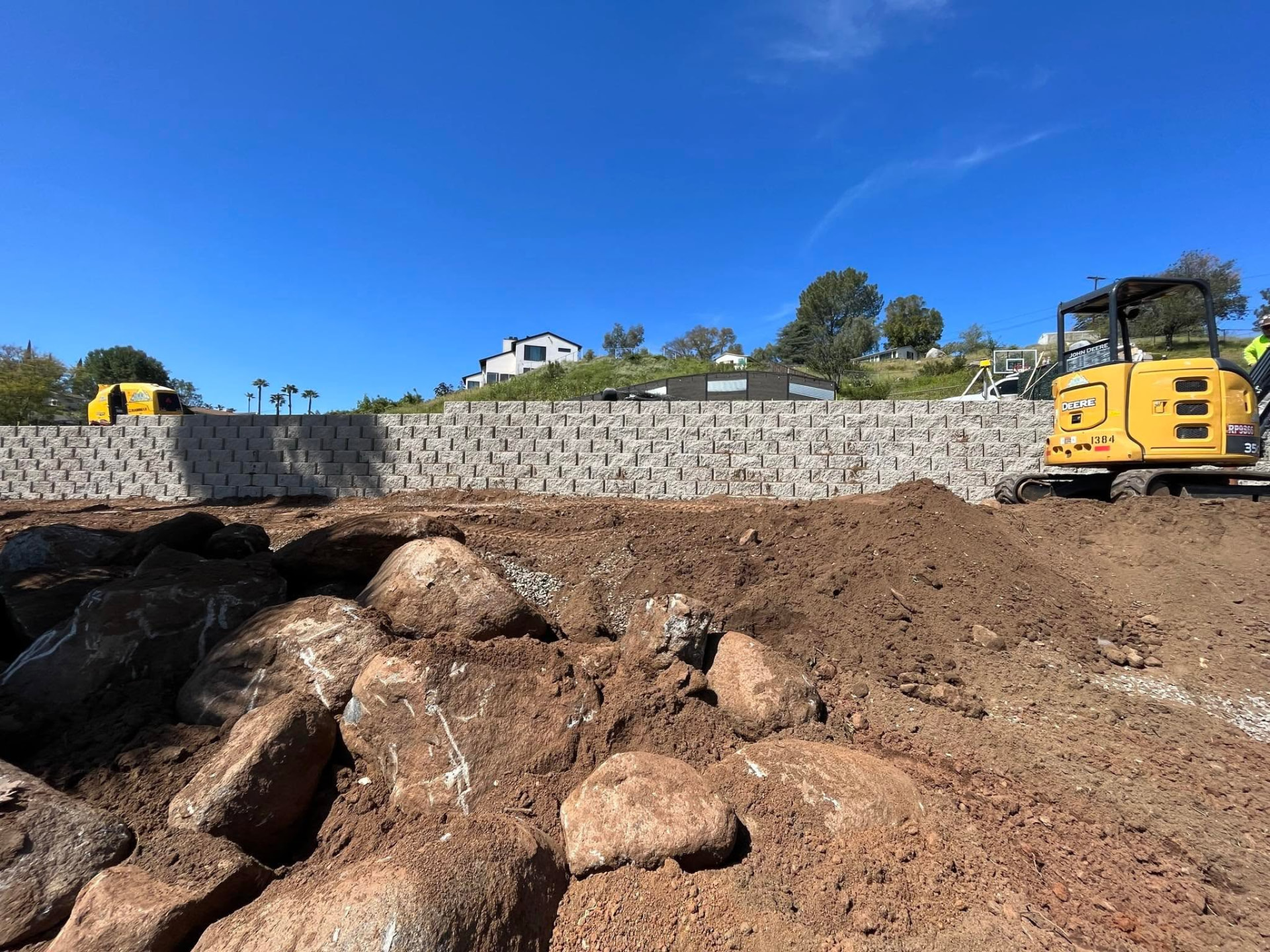 Backyard Grade Correction — retaining wall in El Cajon, CA