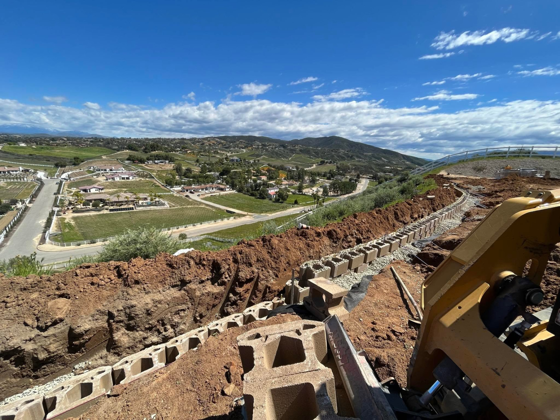 Hillside Trench & Base Course — retaining wall in Temecula, CA